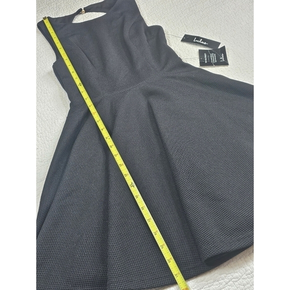 NWT Lulus Gal About Town Black Backless Textured Skater Dress - Picture 8 of 11